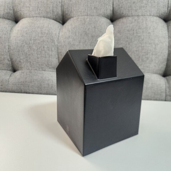 Umbra Square Casa Tissue Box Cover - House Shape Black - Picture 2 of 7